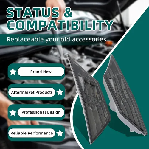 Vista 3 de AUTOKAY Lámpara de señalización lateral con bombillas LED para Honda Civic 2016-2021-Smoke