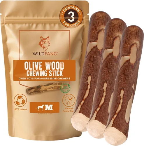 Vista 12 de Wildfang® Palitos masticables de madera de olivo para perros, pequeños - Juguetes masticables resistentes para masticadores agresivos, juguetes