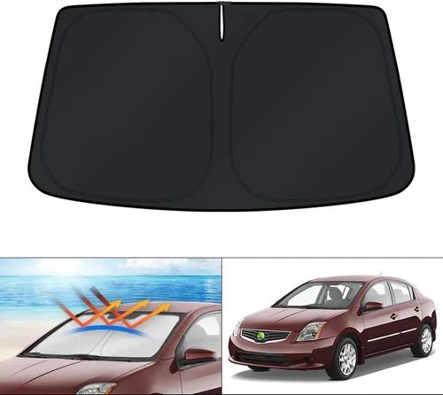 Vista 59 de KUST - Parasol plegable para parabrisas para BMW X1 E84, accesorios 2011 2012 2013 2014 2015, protector de visera de sol ajustable que bloquea