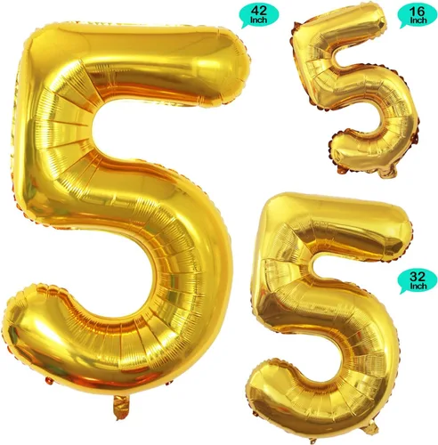Vista 137 de conjunto de globos de papel aluminio para decoraciones de cumpleaños, globos de las letras de feliz cumpleaños y de números Oro
