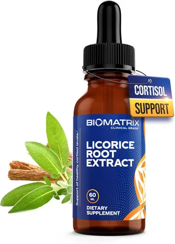 BioMatrix Extracto de raíz de regaliz (1200 gotas de 2 onzas líquidas) más ingrediente activo que las marcas competidoras (0.87 mg de glicirricina