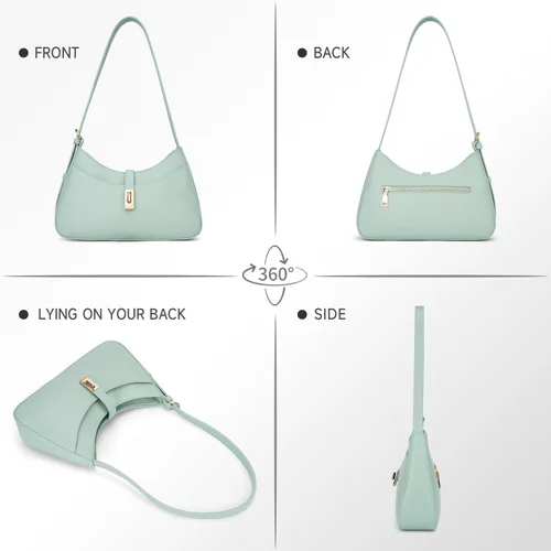 Vista 6 de APHISON Bolso de hombro para mujer, de piel vegana, monederos y bolsos de mano con correa ajustable