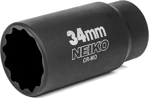 Vista 12 de NEIKO 02521A 1.142 in Socket 1/2" Drive Deep Impact Socket Husillo y tuerca de eje 12 puntos Molibdeno cromado Cr-Mo Buje de pozo profundo