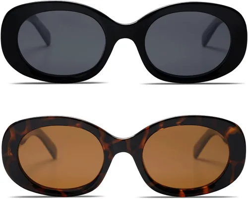 Vista 3 de Allarallvr Gafas de sol retro ovaladas para mujer estilo de diseñador de inspiración vintage gafas de sol de sol AR82023