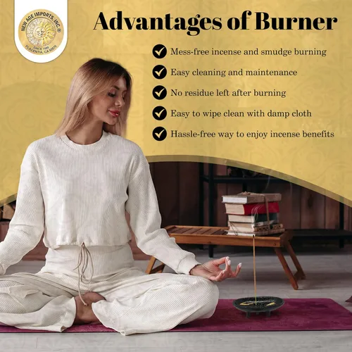 Vista 5 de Quemador de incienso de hierro fundido 4" L 2" H, ideal para sahumerio, quemar incienso, propósito ritual, decoración, etc. (4" L)