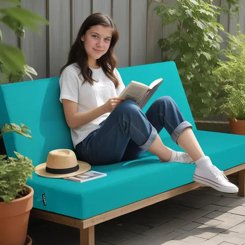 Vista 3 de idee-home Cojín de banco para exteriores impermeable, cojines de banco para muebles de exterior, almohadilla de asiento de repuesto para columpio