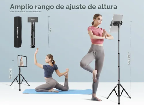 Vista 3 de elitehood Soporte de trípode de aluminio para iPad, soporte de iPad