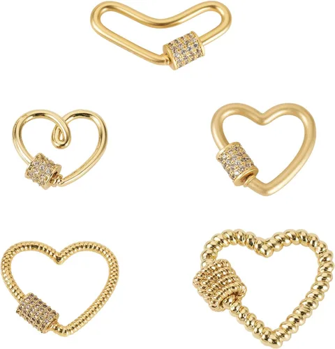 Vista 20 de Dijes de bloqueo de mosquetón de tornillo, Circonita cúbica Latón, circonita