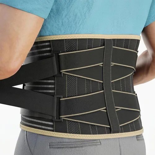Vista 15 de Modvel Soporte de espalda para dolor de espalda baja para mujeres y hombres - Cinturón de soporte lumbar para ciática, hernia de disco, tensión