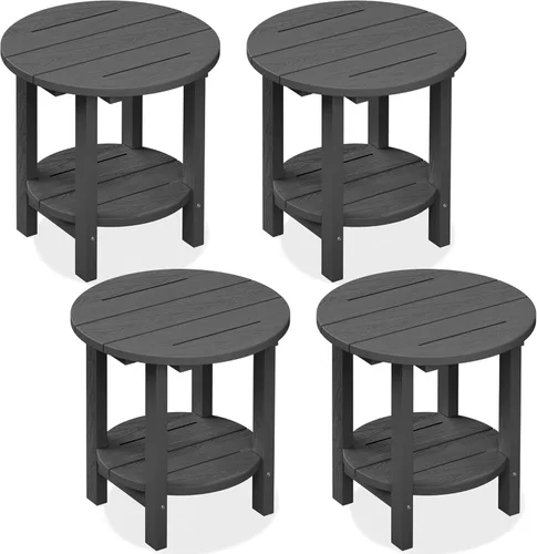 Vista 14 de SERWALL Mesa plegable portátil Adirondack para exteriores, material de HDPE, no requiere montaje, resistente a la intemperie, capacidad de 110