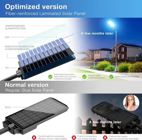 Vista 3 de 8000 W de luces solares para exteriores, luz solar de calle de 7000 K, luces solares comerciales para estacionamiento IP66 impermeables