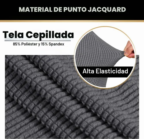 Vista 3 de PrinceDeco Funda elástica para sofá de 3 cojines, funda de sofá de tela jacquard de elastano de 1 pieza, funda universal antideslizante, protector