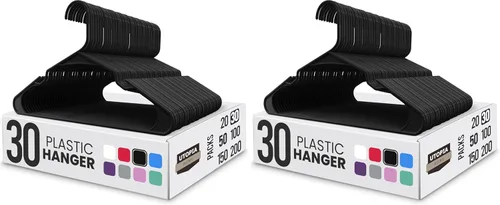 Vista 39 de Utopia Home Perchas de Plástico Paquete de 50 – Percha Perfecta para Ahorrar Espacio para Ropa – Duraderas y Fuertes – Organizadores de Armario Aqua