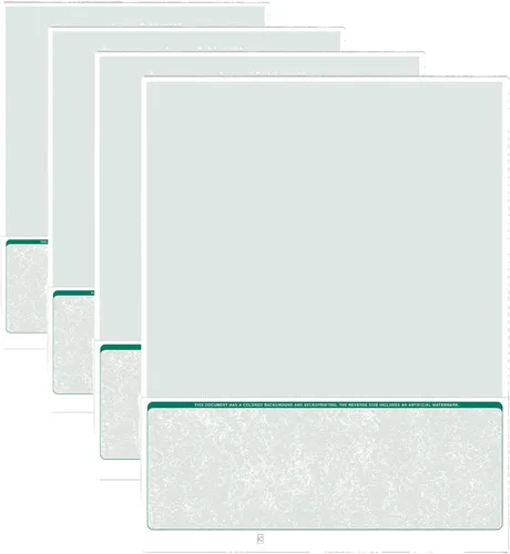 Vista 2 de VersaCheck ValueChex - 500 cheques de cupones comerciales en blanco - Green Classic - Formulario de 500 hojas #1002 - Verificar en la parte inferior