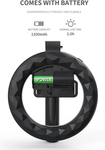 Vista 4 de BoxWave Stand and Mount Compatible with Huawei P60 Art - RingLight SelfiePod, Selfie Stick Extendable Arm with Ring Light - Jet Black