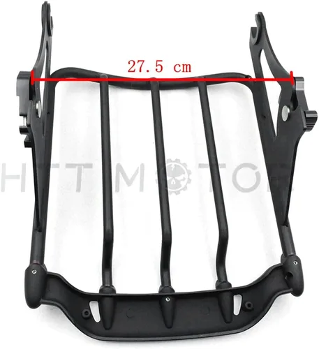 Vista 7 de HTT Group Rack negro de dos pisos para equipaje, para Harley Davidson Touring 2009-2016 Street Glide FLHX Road King FLHR Electra Glide FLHT Road