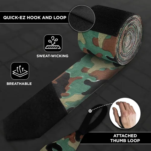 Vista 3 de WYOX Gel Boxing Hand Wraps for Men Women – Elasticated Padded Long Wrist Straps Cotton & Nylon Blend for Muay Thai MMA, Kickboxing, BJJ Combat