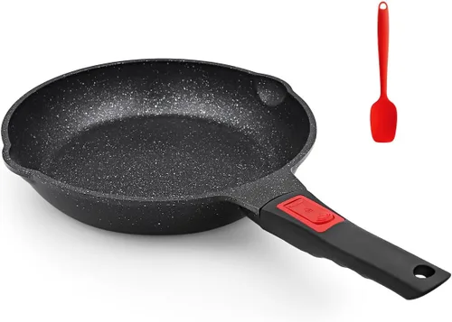 Vista 9 de Sartén antiadherente de 11 pulgadas, sartén antiadherente para huevos con mango desmontable, compatible con todas las estufas, sin PTFE, PFAS y Negro