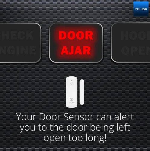 Vista 4 de YoLinK Kit de inicio de sensor de puerta inteligente LoRa: alcance al aire libre de 1/4 de milla, recordatorios de puerta dejada abierta, texto/SMS