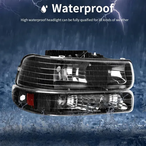 Vista 6 de AUTOSAVER88 Conjunto de faros halógenos compatible con Chevy Silverado 1999-2002 1500 2500/2001 2002 Chevy Silverado 1500HD 2500HD 3500/2000-2006