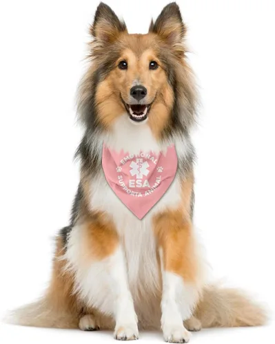 Bandana de apoyo emocional para perros, bandana para perro, accesorios de bufanda rosa para perro, bufanda triangular para mascotas, bandana para