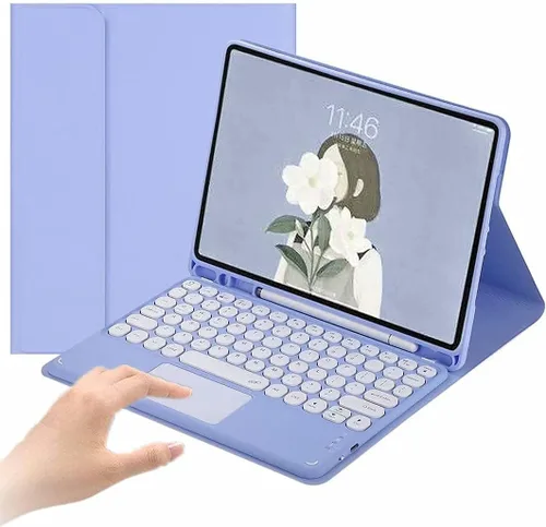 Vista 28 de Funda para teclado AnMengXinLing para iPad Air de 13 pulgadas (M3 2025/M2 2024)/iPad Pro de 12.9 pulgadas 6ª/5ª/4ª generación, teclado desmontable