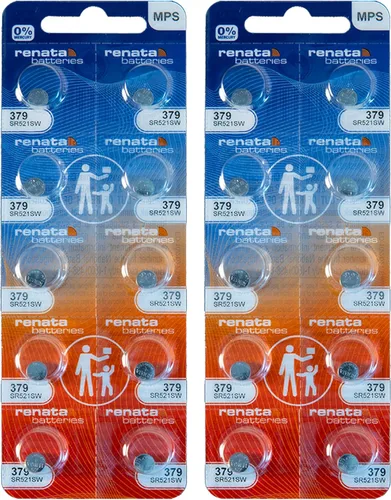 Vista 10 de Renata 379 SR521SW Baterías – 1.55 V Óxido de Plata 379 Batería de reloj (10 unidades)