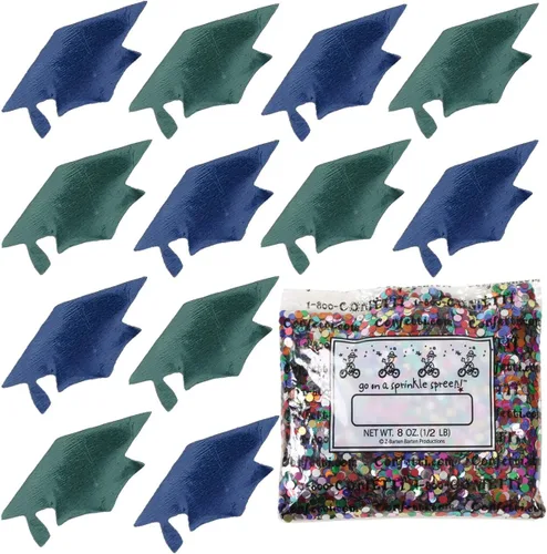 Vista 25 de Confetti Grad Cap Negro, Azul Marino Combo - 2 bolsas de media onza (1 oz)