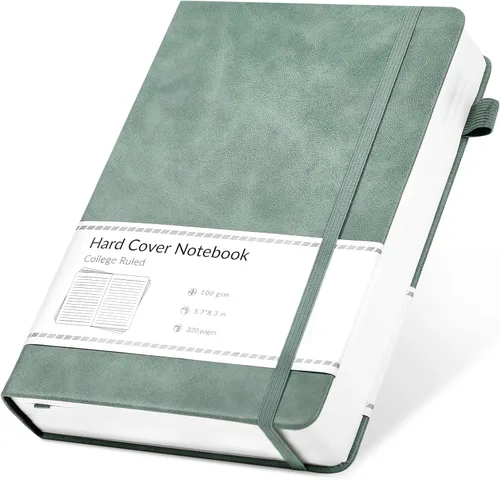 Vista 32 de CAGIE Cuaderno de cuadrícula de cuadrícula con puntos y balas, color negro A5