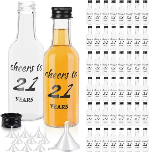 Bokon 50 mini botellas de licor para fiesta de cumpleaños de 1.7 onzas para invitados, mujeres, hombres, 40 cumpleaños, aniversario, boda,