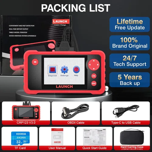 Vista 8 de LAUNCH CRP123 V3.0 Elite OBD2 Scanner,Engine ABS SRS Transmission,3 Resets