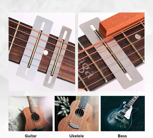 Vista 7 de Kit de herramientas de reparación de guitarra de 25 piezas con bolsa de transporte para guitarra eléctrica acústica, ukelele, bajo, herramienta