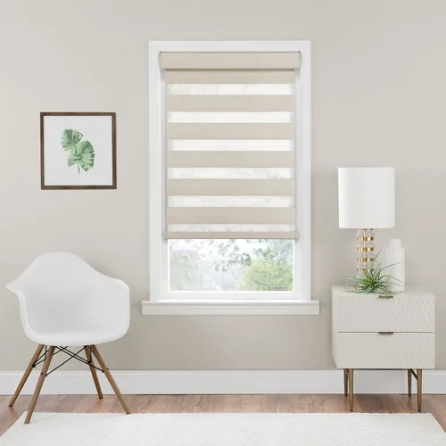 Achim Home Furnishings Persiana celestial sin cordón de doble capa para oscurecer la habitación, 35 x 72 pulgadas, color marrón