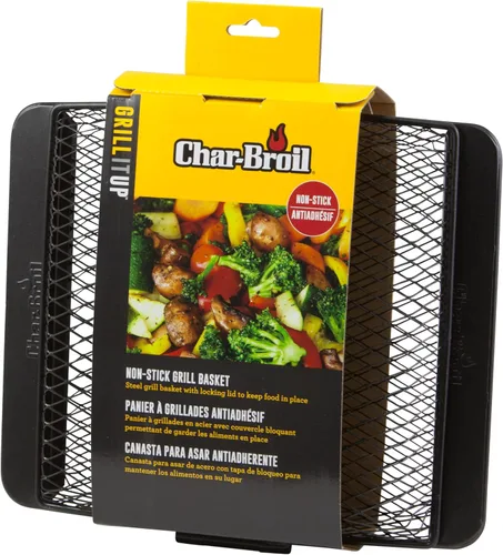 Vista 3 de Char-Broil Cesta antiadherente para parrilla, color negro, plateado