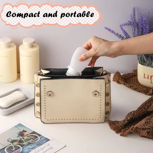 Vista 3 de Paquete de 6 botellas de silicona para condimentos, pequeñas botellas de aderezo de ensalada para llevar, recipientes de aderezo de ensalada