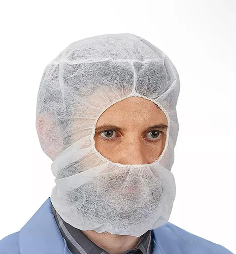 Cubierta para barba y cabello de 24 pulgadas, color blanco, 100 unidades, Blanco