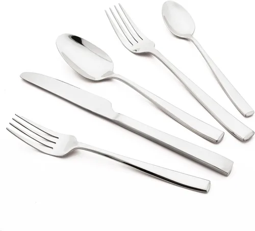 Vista 13 de Cucharas de cena de acero inoxidable 18/10, cucharas plateadas para comer sopa, cereales, cuchara de comida para uso diario