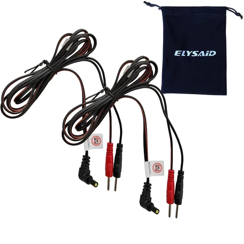 Cables de conducción para electrodo de repuesto, 2 piezas por paquete, cables con clavija de 2 milímetros para TENS 7000 y máquinas de terapia
