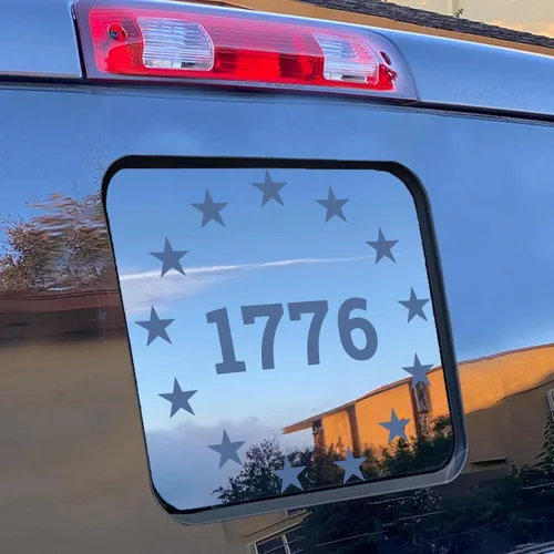 Xinghe para Ford F150 F250 F350 2015-2025 2026, Calcomanías de bandera americana para ventana trasera, Calcomanía de bandera USA mate para ventana