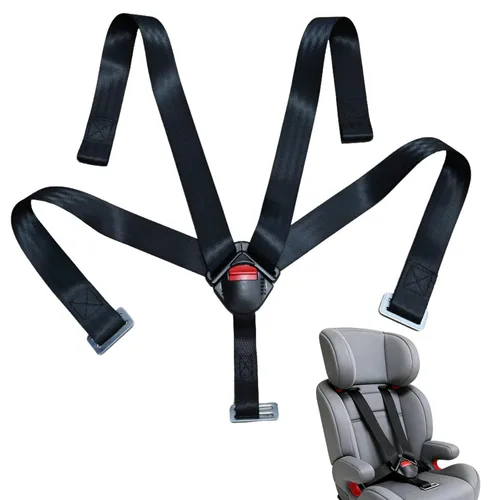 Universal 5 Point Baby Seat Chest Harness with Locking Buckle Adjustable Straps Replacement for Baby Highchair Stroller Pushchair