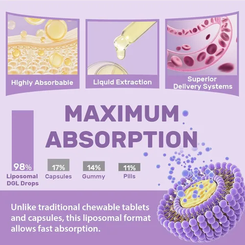 Vista 5 de Extracto liposomal de raíz de regaliz DGL – Regaliz deglicirricinado con L-glutamina, malvavisco, clavo y olmo resbaladizo – digestivo