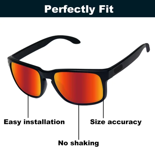 Vista 7 de Fiskr Lentes de repuesto para gafas de sol Oakley Holbrook, paquete de 2 pares (azul hielo y verde esmeralda)