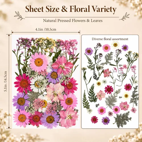 Vista 5 de 40 piezas de flores prensadas secas rosas para resina 40 unidades rosa