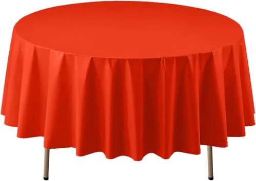 Vista 29 de Party Essentials Mantel redondo de plástico desechable de 84 pulgadas, 3 unidades, color negro