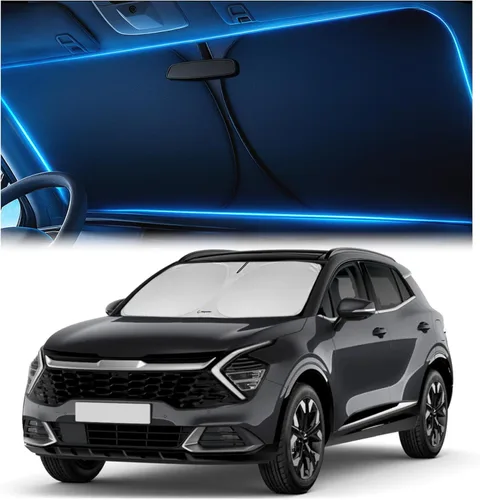 Vista 37 de Parasol para parabrisas para Tesla Model 3 y Model Y 2017-2026, innovadora tecnología sin paso de luz, recorte de espejo, bloquea el 99%