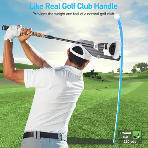 Vista 4 de VR Golf Club Handle Accessories Compatible with MetaOculus Quest 2, Adjustable Virtual Reality Golf Club Attachment Adapter for Family, Children