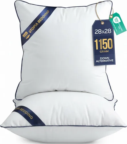 Vista 25 de Utopia Bedding - Relleno de almohadas decorativas (paquete de 2, color blanco), almohadas para sofá, cama y sofá de 12 x 12 pulgadas, relleno