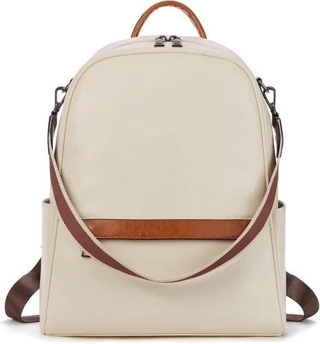 BROMEN Mochila de piel para mujer bolsa antirrobo de viaje bolsa de hombro a la moda para universidad