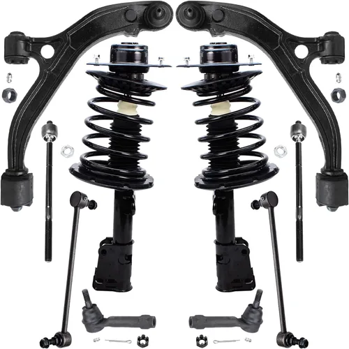 Vista 214 de Detroit Axle - Kit de suspensión delantera de 10 piezas para Chevrolet Trailblazer GMC Envoy 2004-2007 2005 2006 Soportes de brazo de control