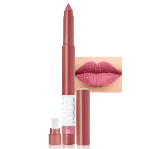 Vista 24 de evpct 1Pcs Lápiz Labial Metálico Rosa Claro y Lápiz de Crayón para Labios Set para Mujeres, Mancha de Labios de Larga Duración Impermeable labiales